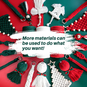 Ensemble <span class=keywords><strong>de</strong></span> 10 boîtes cadeaux en macramé <span class=keywords><strong>de</strong></span> Noël en polyester, <span class=keywords><strong>couronne</strong></span>/flocon <span class=keywords><strong>de</strong></span> neige/porte-clés, décoration pour la maison/le sapin, pour les amateurs <span class=keywords><strong>de</strong></span> bricolage, tutoriel pour débutants - Product Image 1
