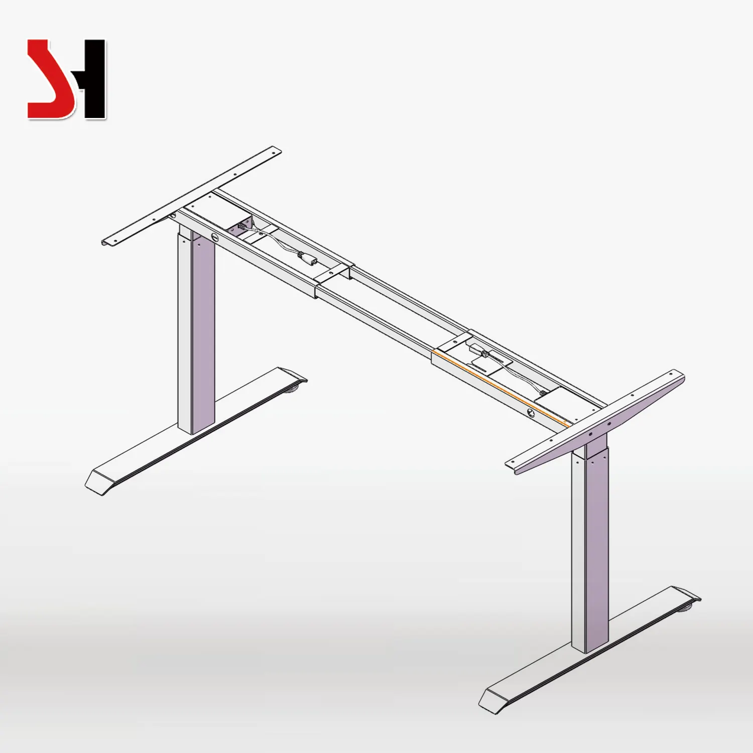 Adjustable Desk Frame Ergonomic Dual Motor Height Adjustable Sit Stand Desk Frame For Student Studying More Stable