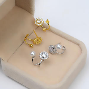 S925 <b>Silver</b> Personalized Adjustment <b>Ball</b> Double Long Style Tassel Earstring Pearl DIY Accessories 10mm Elegant Earnail <b>Earrings</b> - Product Image 1