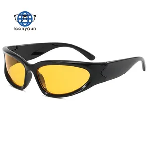 Teenyoun 2024 Men Outdoor Sport Tactical Glasses Cycling Sunglass Hot Sale Y2k Wrap Around Uv400 Safe Y2k Sunglasses Wholesale