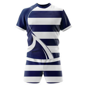 Prix d'usine en gros, uniforme de rugby à manches courtes respirant pour hommes, de haute qualité, personnalisé, séchage rapide pour l'entraînement - Product Image 2
