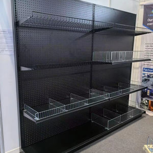 Étagère de magasin durable en L, type gondole, noire, 36W 16D, présentoir de présentation - Product Image 3