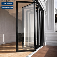 Porte pliante en aluminium avec garantie de 5 ans, isolation thermique, insonorisation, double vitrage, pour balcon extérieur, entrée