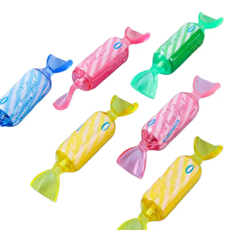 Cadeaux promotionnels stylo à bille en forme de bonbons, nouveau style logo personnalisé couleurs vives colorées mini stylo à bille en forme pour les enfants
