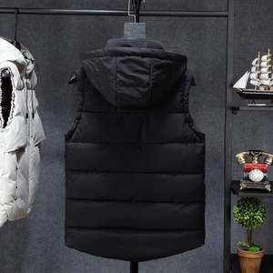 Chaqueta de invierno Chaleco Excelente sin mangas Abrigo térmico de plumón Tejido Hombres Puffer Sudadera con capucha extraíble Cálido Tallas grandes - Product Image 2