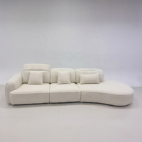 Ensemble de canapés modernes en tissu bouclé courbé |   Canapé sectionnel rembourré de luxe pour salon, mobilier d'hôtel