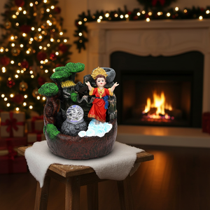 Fuente de agua de bebé Jesús de 10 \ "con Luz elegante 6 uds/cartón fuente decorativa de Navidad - Product Image 3