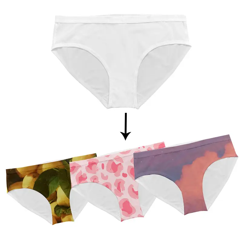 Polyester Sublimation Blancs Femmes Sous-Vêtements Blanc Culotte Bikini Classique pour Femmes Adultes Sexy Bikini Imprimé String Bikini