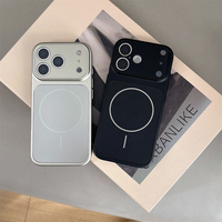Étui de téléphone magnétique de charge sans fil de fenêtre en verre dépoli de couleur originale de luxe pour l'iPhone 17 accessoires de téléphone en gros d'air