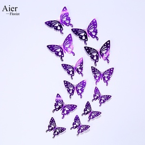 Aierflorist - Adhesivos de Pared de Mariposas Metálicas <span class=keywords><strong>3D</strong></span> en Color Morado, Diseño Nórdico, 12 Piezas, Decoración para Sala de Estar, Gran Venta - Product Image 2