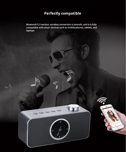 Reloj Despertador Metálico Portátil, Hogar Inteligente, Radio FM Multifuncional de 2*4W, Altavoz Inalámbrico Bluetooth - Product Image 3