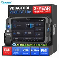 Escáner de Vehículos Bidireccional de 8 Pulgadas VD80BT Lite, Herramienta de Diagnóstico de Sistema Completo para Automóviles, Herramientas OBD2 DIY con IA, Disponible en EE. UU.