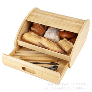 กล่องขนมปังไม้ไผ่ กล่องเก็บขนมปังในครัวพร้อมลิ้นชัก สำหรับใช้ในบ้าน - Product Image 5