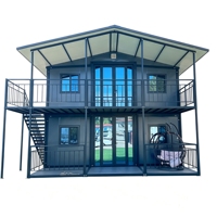 Maison conteneur élégante à deux étages extensible pour complexe de glamping