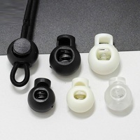 Lanke Bouchons en plastique transparent Cordon noir Cordon de verrouillage Pièces de corde Bouchon de verrouillage Cordon à ressort blanc