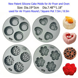 Juego de accesorios para freidora de aire de cocina: Molde para muffins, molde para donuts, molde <span class=keywords><strong>Savarin</strong></span> de silicona, revestimientos para freidora de aire, cuadrado, rectangular, cesta doble - Product Image 5