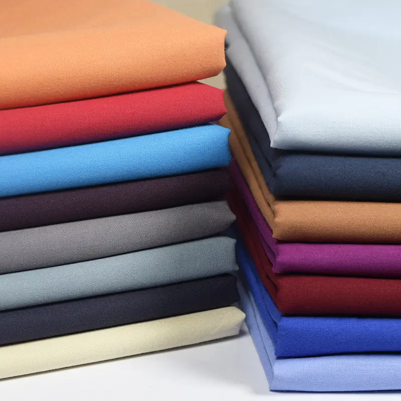 Shirting cotton polyester fabric dyed printed for men shirt school uniform plain shirt fabric woven shirt fabric good quality