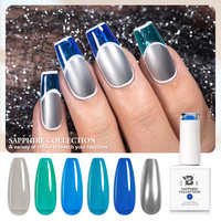 BOZLIN Gel polonais usine OEM votre propre marque gelée métal peinture Gel vernis 6 pièces gelée métallique Chrome liquide vernis à ongles