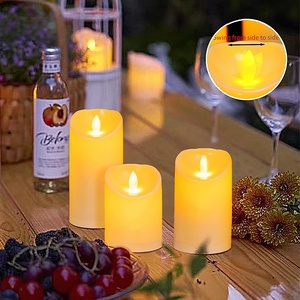 Lot de 5 bougies sans flamme à télécommande, rechargeables, à piles, à <span class=keywords><strong>longue</strong></span> durée de vie, en cire véritable, LED, USB, en forme de pilier - Product Image 5