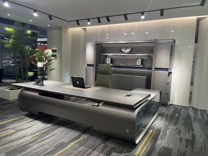 Escritorio de Oficina BOBIAO Grande de Lujo para Directores Ejecutivos, en Forma de L, con Gabinete Secundario con Cerradura de Huella Digital y Contraseña - Product Image 2