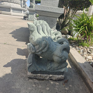 Statua di Cane Fu in Pietra Cinese di Alta Qualità, Sculture di Leoni Foo Dog in Vendita, <span class=keywords><strong>Altezza</strong></span> 37cm - Product Image 5