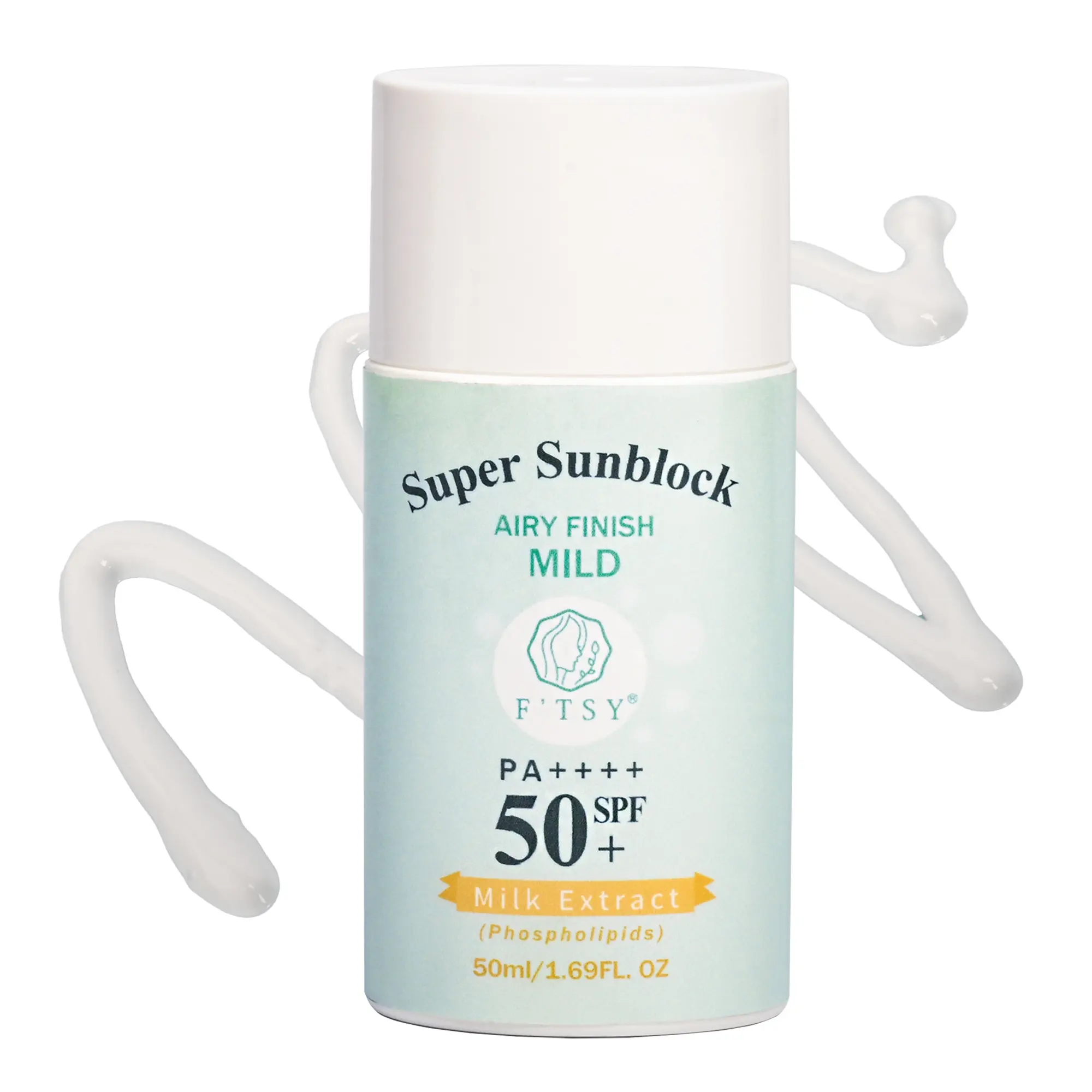 ฉลากส่วนตัว 100% นมแร่แดด SPF 50 PA+++ ครีมกันแดดป้องกันรังสียูวีเอ UVB สําหรับผิวบอบบาง