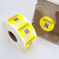 Étiquettes autocollantes rondes jaunes personnalisées avec impression de logo, étiquettes d'emballage alimentaire, étiquettes adhésives imperméables pour produits