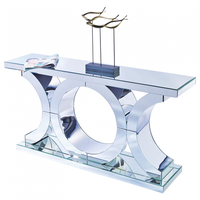 Table console contemporaine de luxe en verre miroir pour salon, entrée, maison, hôtel, villa