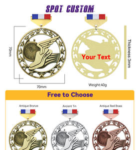 Nuova medaglia di corsa in stile universale per eventi di maratona medaglie onorarie per partecipanti 123 placcate con finitura antica - Product Image 5