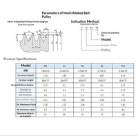 Polea de Correa Multi-V 9PJ de Aleación de Aluminio para Transportador de Rodillos, Diámetro Exterior 43mm, Diámetro Interior 15mm, Chaveta 5mm, 9 Ranuras, Resistente al Desgaste