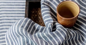 Hot bán khách sạn giá rẻ đá tự nhiên rửa sạch thanh lịch màu xanh sọc 100% lanh nhà hàng bảng vải lanh - Product Image 3