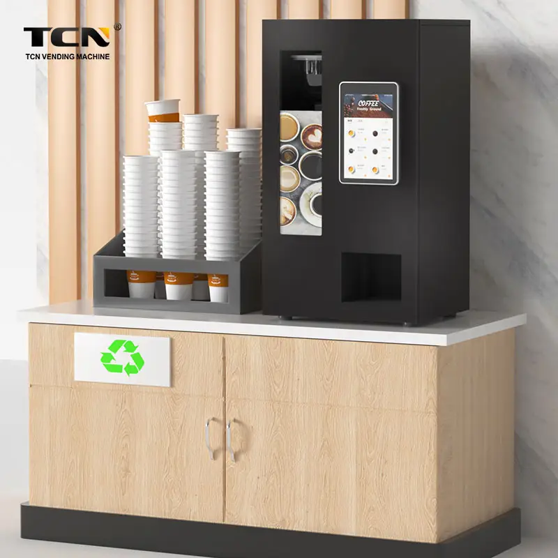 TCN مريحة حار الفول إلى كوب القهوة بائع الفورية سطح المكتب آلة بيع القهوة