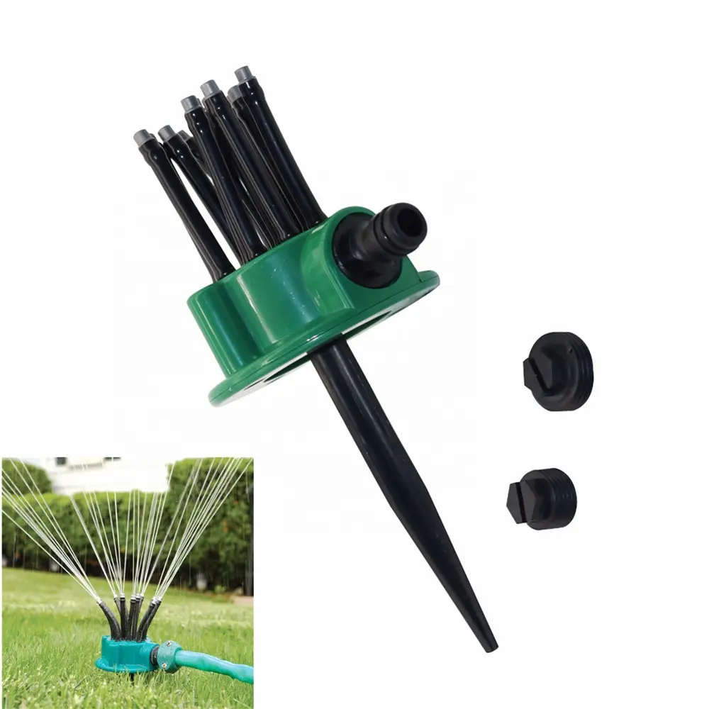 Arroseur multi-têtes 360 degrés jardin cour pelouse herbe fleur légumes arrosage Irrigation arroseur