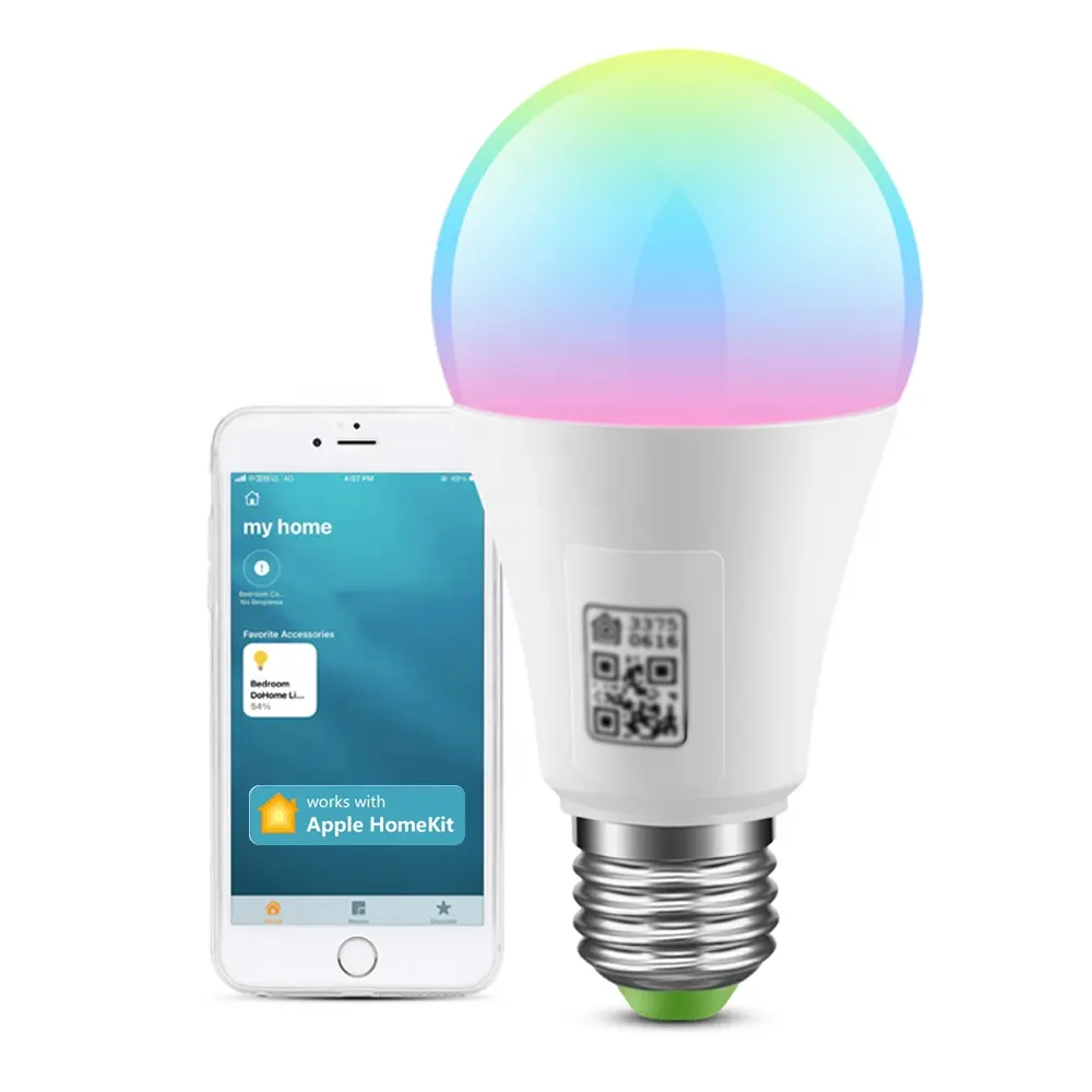 Energy Saving Homekit Bulb CCT RGB 9W Color Light Voice Music Alexa APP LED Smart Bulb