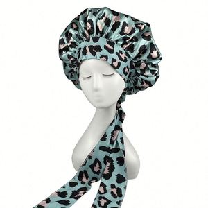 Gorros de satén personalizados para mamá y bebé con diseño de cordón y bandas para el cabello, venta al por mayor - Product Image 1