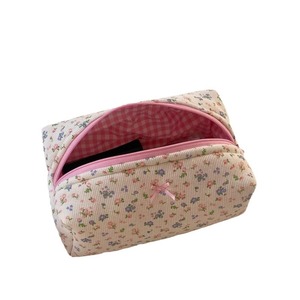 Nouveau produit transfrontalier : Trousse de toilette rose à nœud floral, sac de rangement mignon grande capacité pour articles de toilette, sac de voyage - Product Image 5
