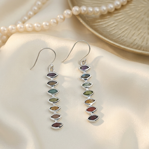 ต่างหูจักระ Moku Jewellery รุ่นใหม่ล่าสุด หรูหรา คลาสสิก รูปทรงดวงตา แบบเกี่ยวห้อย ทำจากเงินแท้ แฮนด์เมด หลากสี 7 จักระ - Product Image 3
