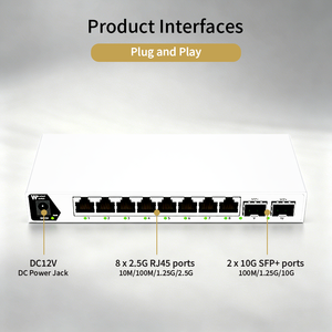 Switch Gestionado Lite de 10 Puertos, 10G SFP+, 2.5G Adaptativo, RJ45, RSTP, Anillo, EEE, Bajo Consumo, 80Gbps, VLAN, LACP, Cámara IP, Red de Oficina - Product Image 5