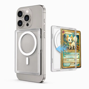 Étui de protection magnétique transparent personnalisé pour cartes téléphoniques MagSafe, en acrylique ultra-fin, pour l'affichage et la protection des cartes à collectionner - Product Image 1
