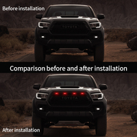 Lumière LED pour calandre de voiture RGB, style Raptor, blanc ambre, commande par application