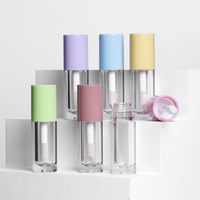 Tubes de gloss à lèvres ronds vides de 6 ml, transparents, roses, blancs, noirs, avec applicateurs, pour emballage cosmétique