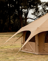 Tente de camping octogonale de luxe, style yourte, quatre saisons, double étage, une chambre, grande protection contre la pluie et le soleil, trou pour poêle
