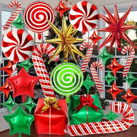 Coffret Cadeau de 46 Pièces pour Noël et Anniversaire avec Bâton de Marche, Étoile Éclatante et Ballons Arche en Aluminium