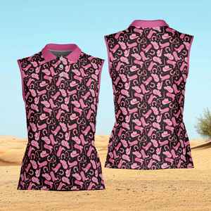 Personalizado transpirable de las mujeres de punto corto sin mangas Casual estampado para Polo camisa humedad Wickening Golf ropa - Product Image 2