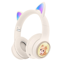Headphone nirkabel, headphone bermain game Bth anak-anak dengan tampilan baterai, penerima suara