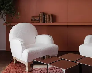 Современная Вилла из ткани для 1 человека в скандинавском стиле, диван, кресло, спинка, дизайнерское кресло из массива дерева, одноместный диван