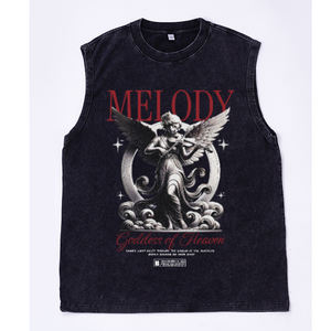 Chaleco Oversize Lavado con Gráfico <span class=keywords><strong>de</strong></span> Violín, Ángel y Melodía, Estilo Retro Gótico Streetwear, Diosa del Cielo, Top <span class=keywords><strong>Hip</strong></span> <span class=keywords><strong>Hop</strong></span> para Hombre, Talla EE. UU. - Product Image 4