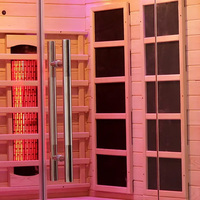 Sauna infrarouge de taille de 2 à 3 personnes Salle de sauna en bois massif Fabricant OEM infrarouge à faible EMF