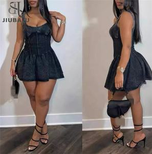 Abito Estivo <span class=keywords><strong>Mini</strong></span> con Maniche a Sbuffo, Scollatura Bassa, Senza Maniche, Aderente, con Stampa e Pieghe, Nuovo Modello - Product Image 2