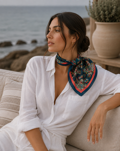 European American Breathable Silk <b>Square</b> <b>Scarf</b> Women Adult Digital Print Reversible Pattern Fashion All Seasons Daily Wear - Product Image 2